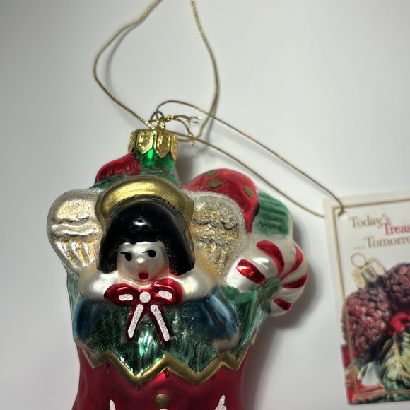 Fitz And Floyd Ornament Christmas Stocking Angel Wings Tree Candy Cane Ornaments - Picture 2 of 11